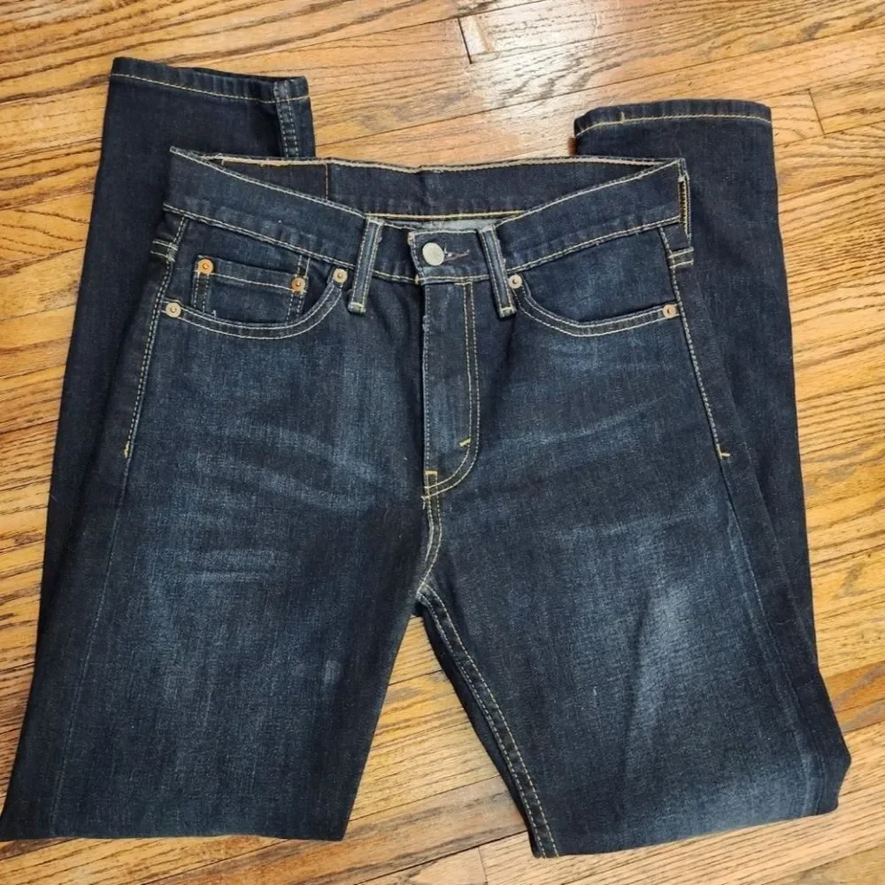 Levis 510 Dark Wash Denim Skinny Jeans Size 28X30 Indie Grunge High Waisted Jean